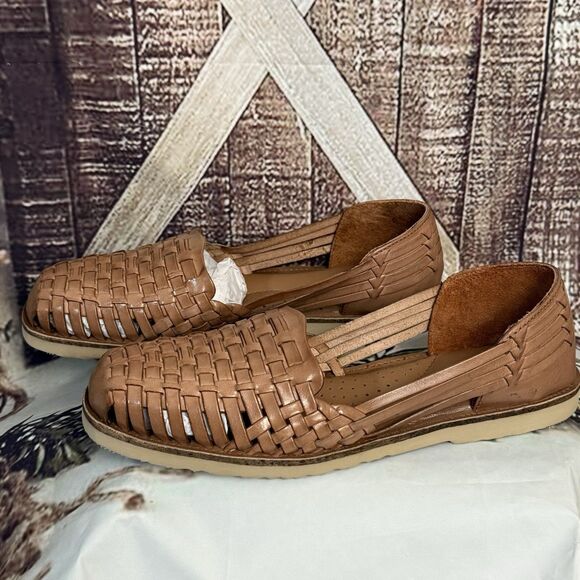 Sunsteps Venetian womens Tan Hand Woven Leather Huarache Sandals 8 Brown classic - Picture 2 of 16